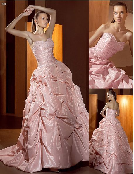 Vestido de noiva cor de rosa, fotos